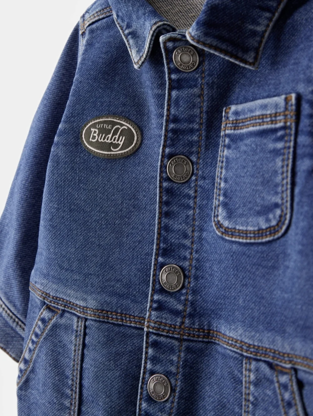 Carter's Baby Little Buddy Snap-Up Denim Jumpsuit - Blue